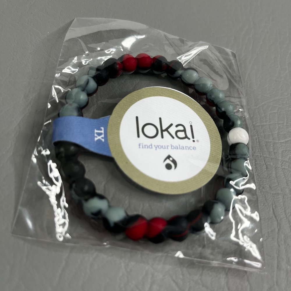 Lokai Bracelets Red Black & Gray Tie-Dye Theme New Sealed NWT